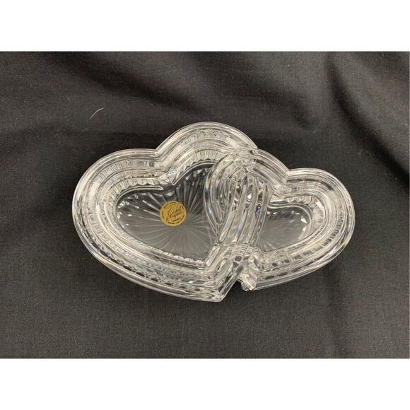 Cristal d’Arques  -Durand Two Hearts Crystal Trinket box. - Picture 11 of 11